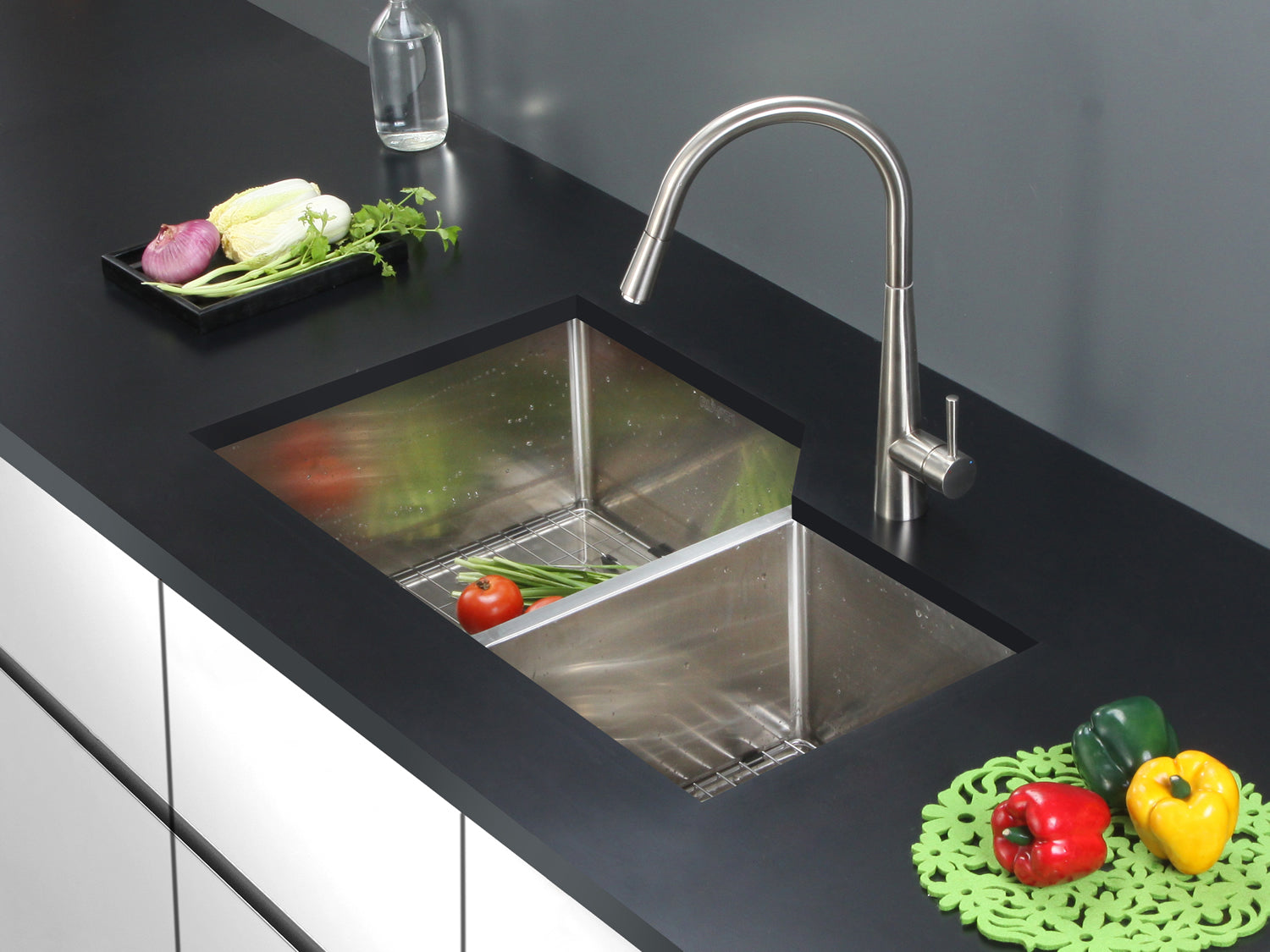 Alternative View of Ruvati Gravena 33" Undermount Stainless Steel Kitchen Sink, 60/40 Double Bowl, 16 Gauge, RVH8150