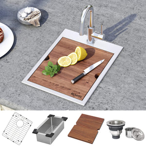 Alternate Image for Ruvati Vino 15" Rectangle Stainless Steel Workstation Bar/Prep Sink, 16 Gauge, RVH8210