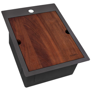 Alternate Image for Ruvati Giana 15 x 20 inch Gunmetal Black Stainless Steel Workstation Wet Bar Sink Drop-in Topmount, 16, RVH8210BL