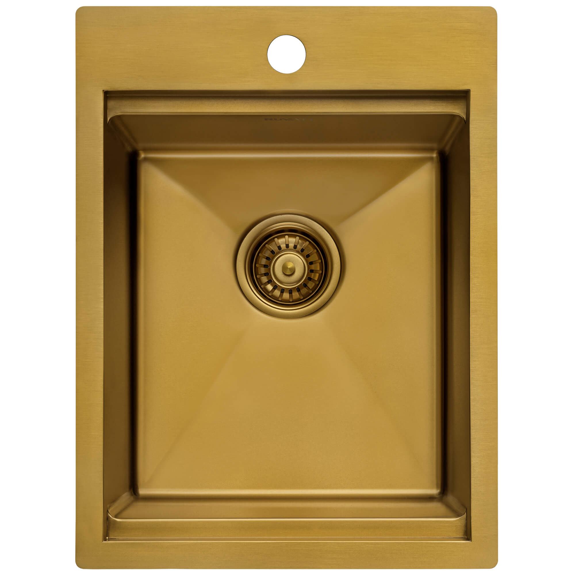 Alternative View of Ruvati Giana 15 x 20 inch Polished Brass Matte Gold Stainless Steel Workstation Wet Bar Sink Drop-in Topmount, 16, Matte Gold Satin Brass, RVH8210GG