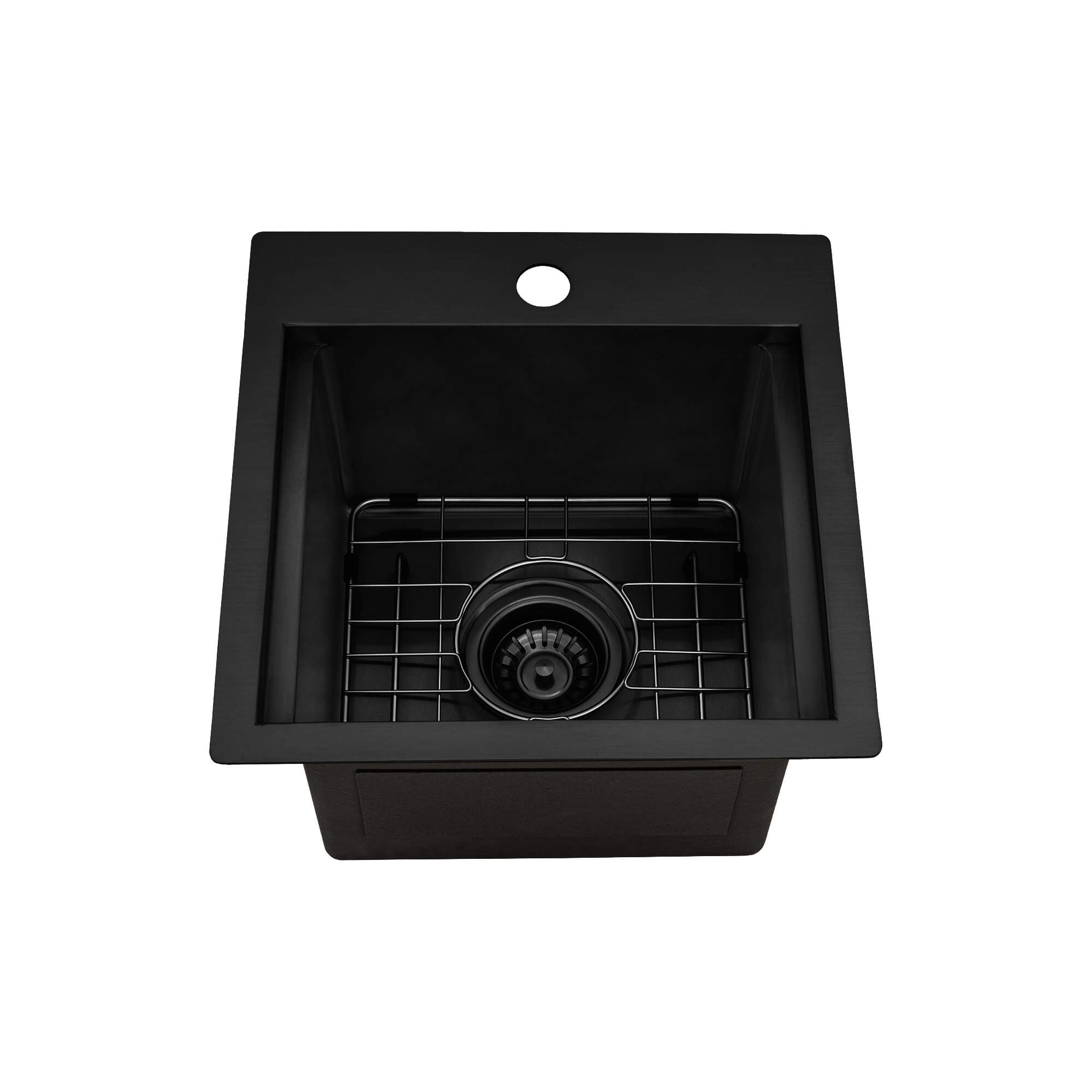 Alternative View of Ruvati Giana 15 inch Gunmetal Black Stainless Steel Workstation Wet Bar Sink Drop-in Topmount, 16, RVH8215BL