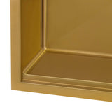 Ruvati Giana 15 inch Polished Brass Matte Gold Stainless Steel Workstation Wet Bar Sink Drop-in Topmount, 16, Matte Gold Satin Brass, RVH8215GG