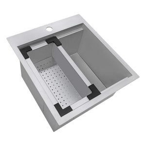 Alternate Image for Ruvati 18 x 20 inch RV Camper Van Workstation Drop-in Topmount Bar Prep Tiny Home Sink Stainless Steel, RVH8218