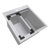 Ruvati 18 x 20 inch RV Camper Van Workstation Drop-in Topmount Bar Prep Tiny Home Sink Stainless Steel, RVH8218