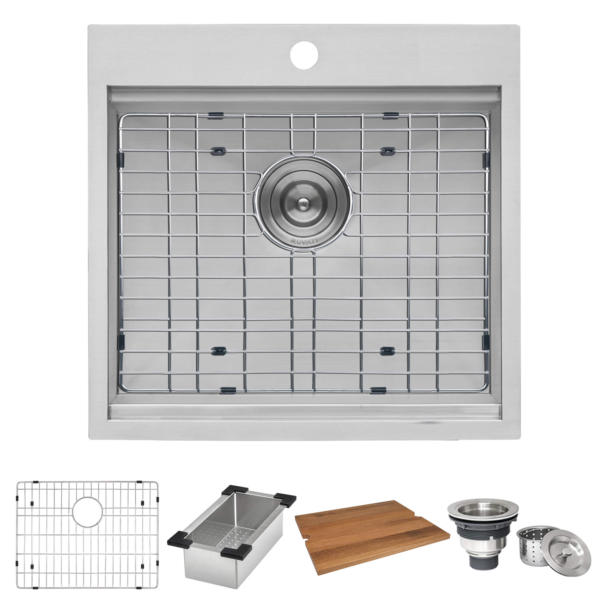 Alternative View of Ruvati Vino 21" Rectangle Stainless Steel Workstation Bar/Prep Sink, 16 Gauge, RVH8221