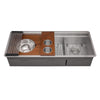 Ruvati Dual-Tier 45-inch Double Bowl Workstation Two-Tiered Ledge Kitchen Sink Undermount 16 Gauge Stainless Steel, RVH8253