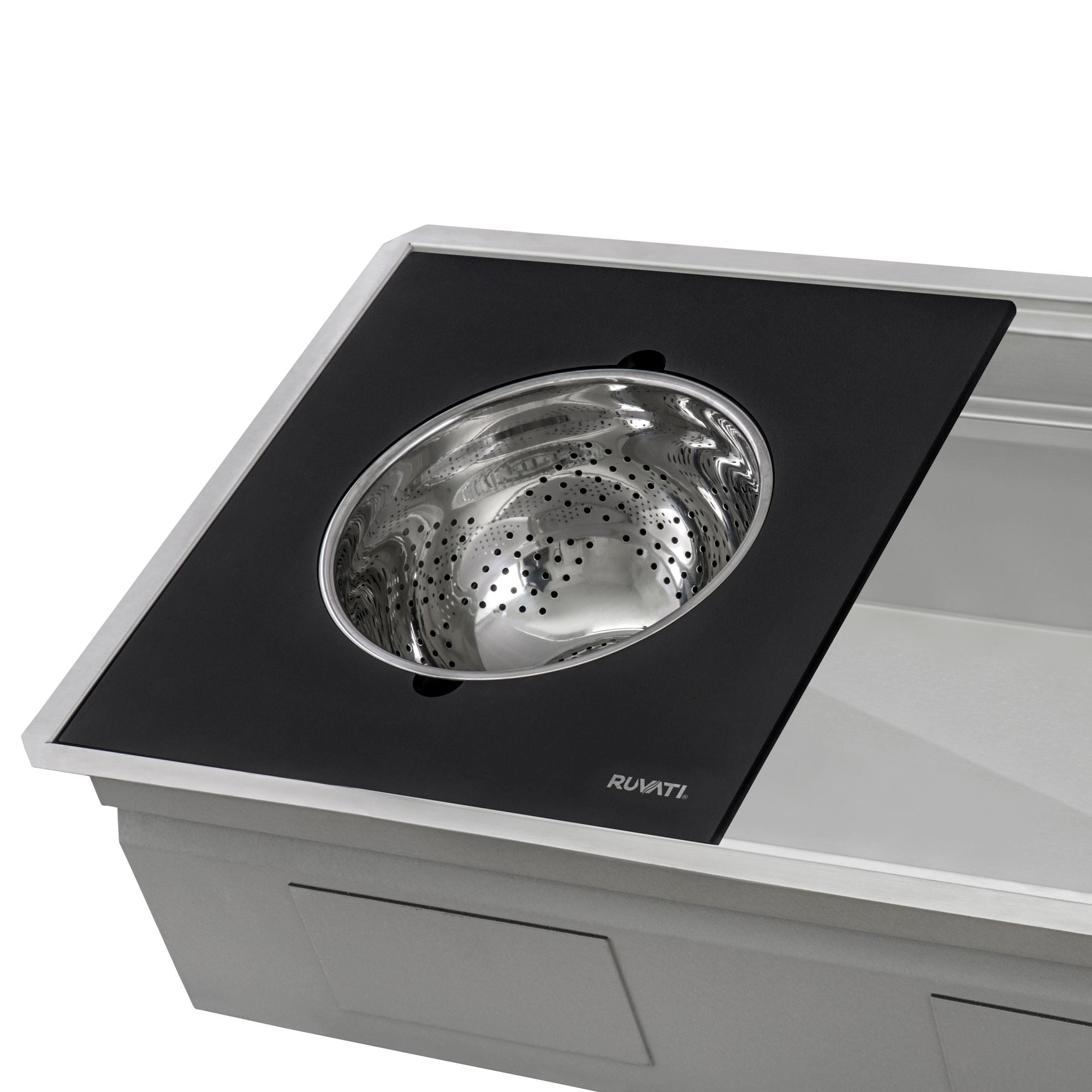 Ruvati Dual Tier Nova 33" Undermount Stainless Steel Workstation Kitchen Sink, 60/40 Double Bowl, RVH8254 Product Image