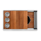 Alternative View of Ruvati Dual-Tier 33" Undermount Stainless Steel Workstation Kitchen Sink, 60/40 Low Divide Double Bowl, 16 Gauge, RVH8255