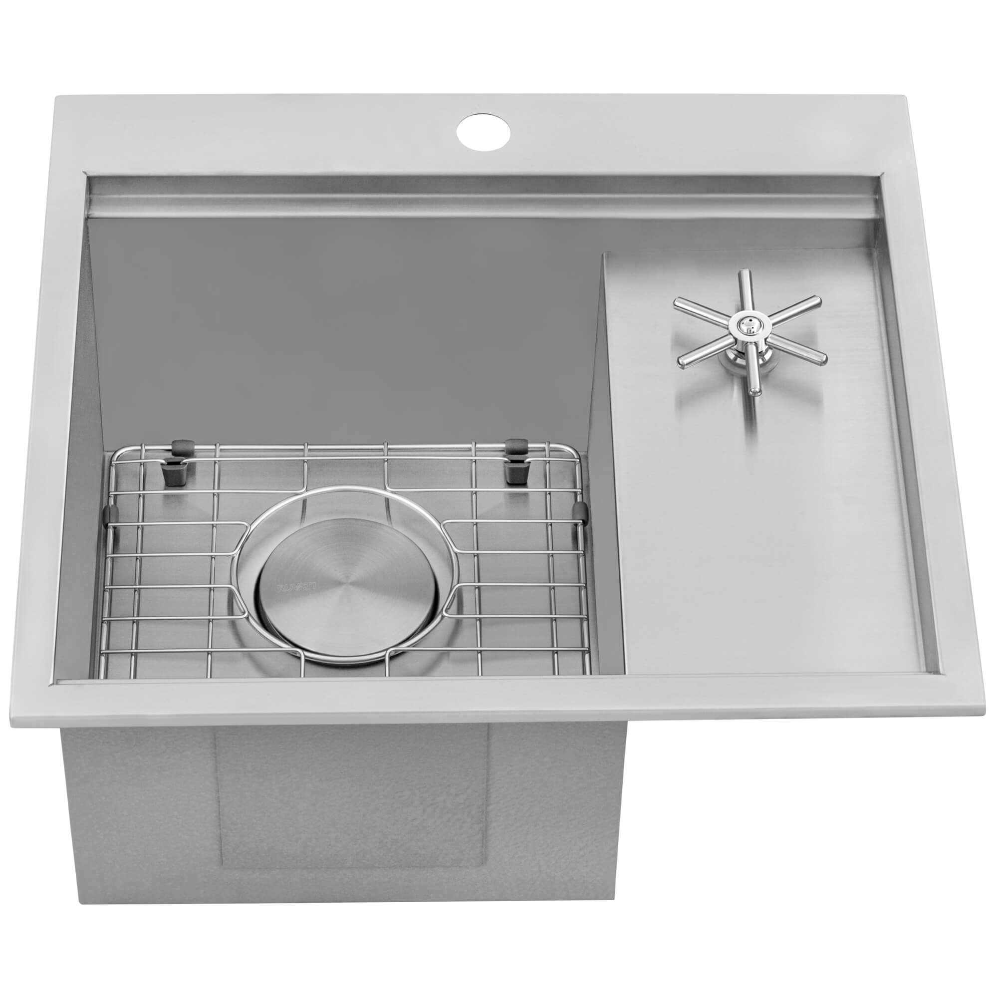 Alternative View of Ruvati Glass Rinser and Sink Combo 22 inch Workstation for Wet Bar Bottle Washer Drop in Topmount, RVH8262ST