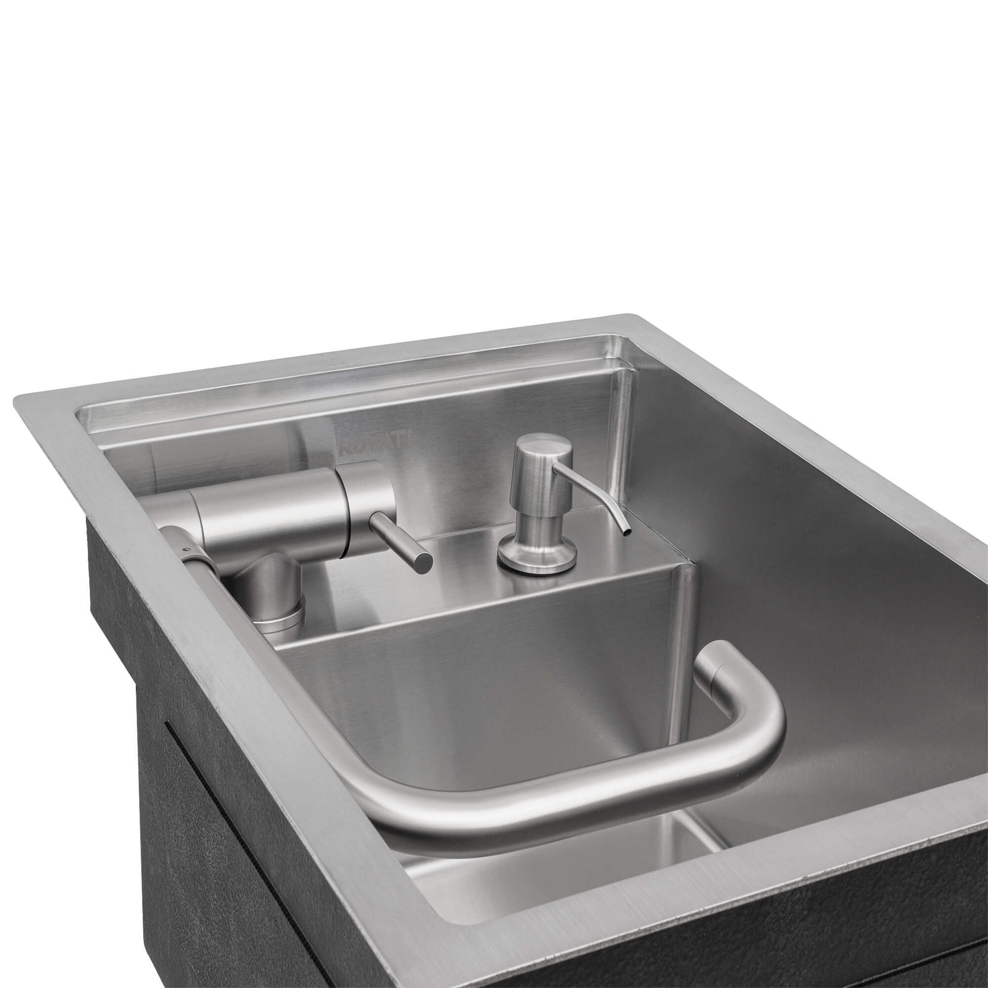 Alternative View of Ruvati Vienna 20 inch Stainless Steel RV Sink With Concealed Faucet and Soap DIspenser, 16, RVH8272ST