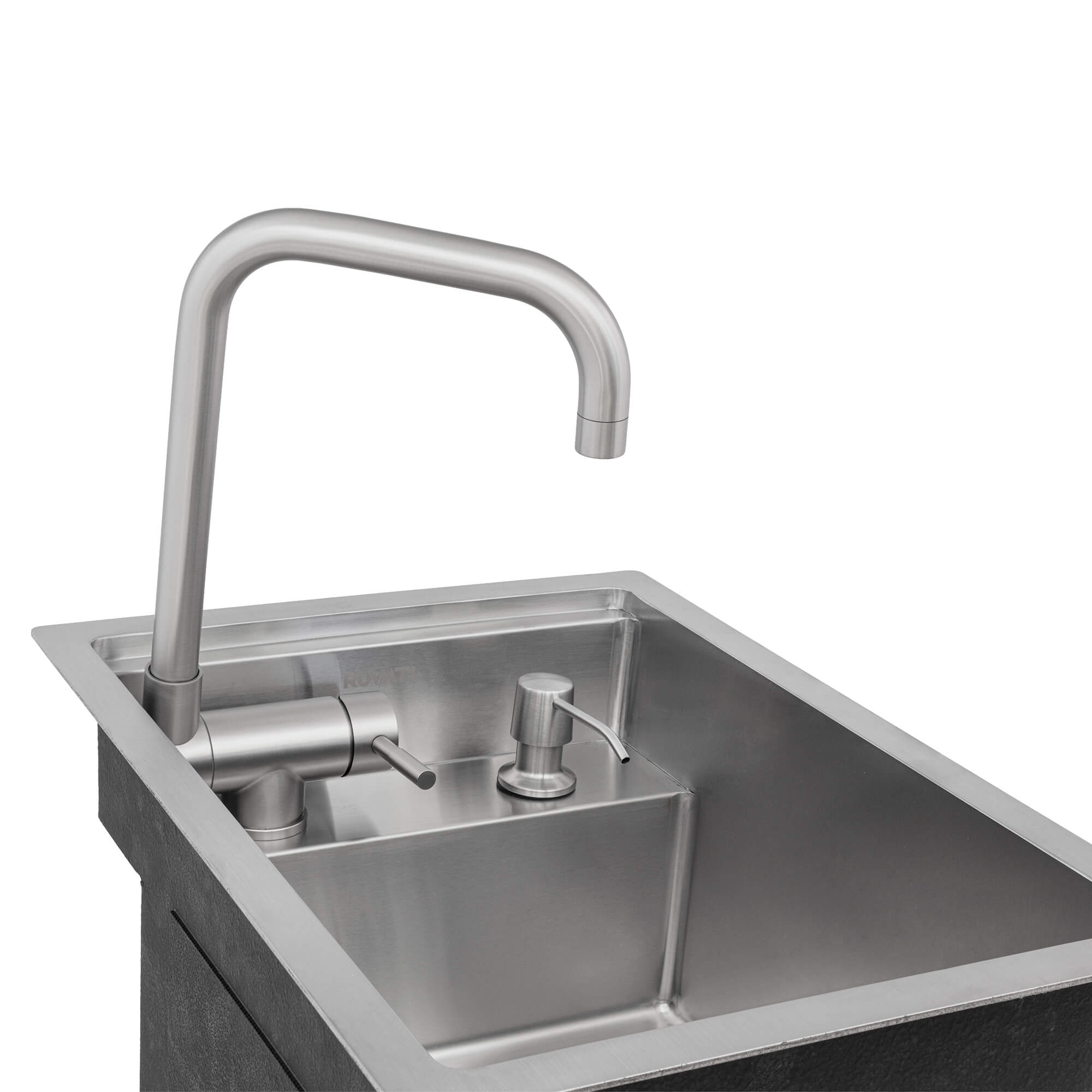 Alternative View of Ruvati Vienna 20 inch Stainless Steel RV Sink With Concealed Faucet and Soap DIspenser, 16, RVH8272ST