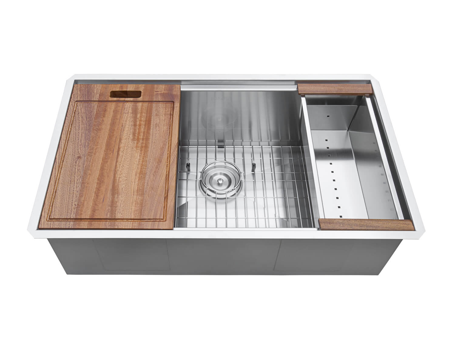 Alternative View of Ruvati Roma Pro 32" Undermount Stainless Steel Workstation Kitchen Sink, 16 Gauge, Rounded Corners, RVH8301
