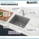 Alternative View of Ruvati Roma 21" Undermount Rectangle Stainless Steel Workstation Bar/Prep Sink, 16 Gauge, RVH8307
