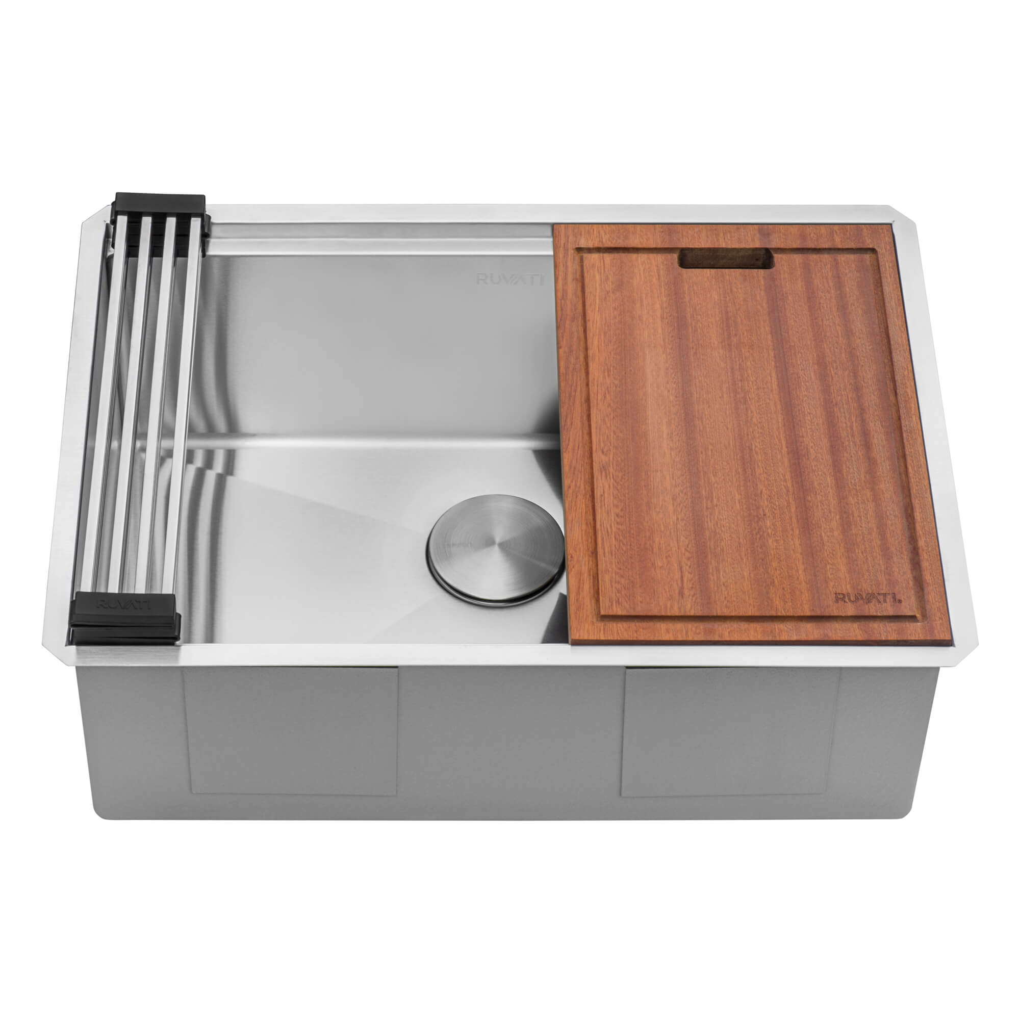 Alternative View of Ruvati Roma Pro 27" Undermount Stainless Steel Workstation Kitchen Sink, 16 Gauge, Rounded Corners, RVH8327