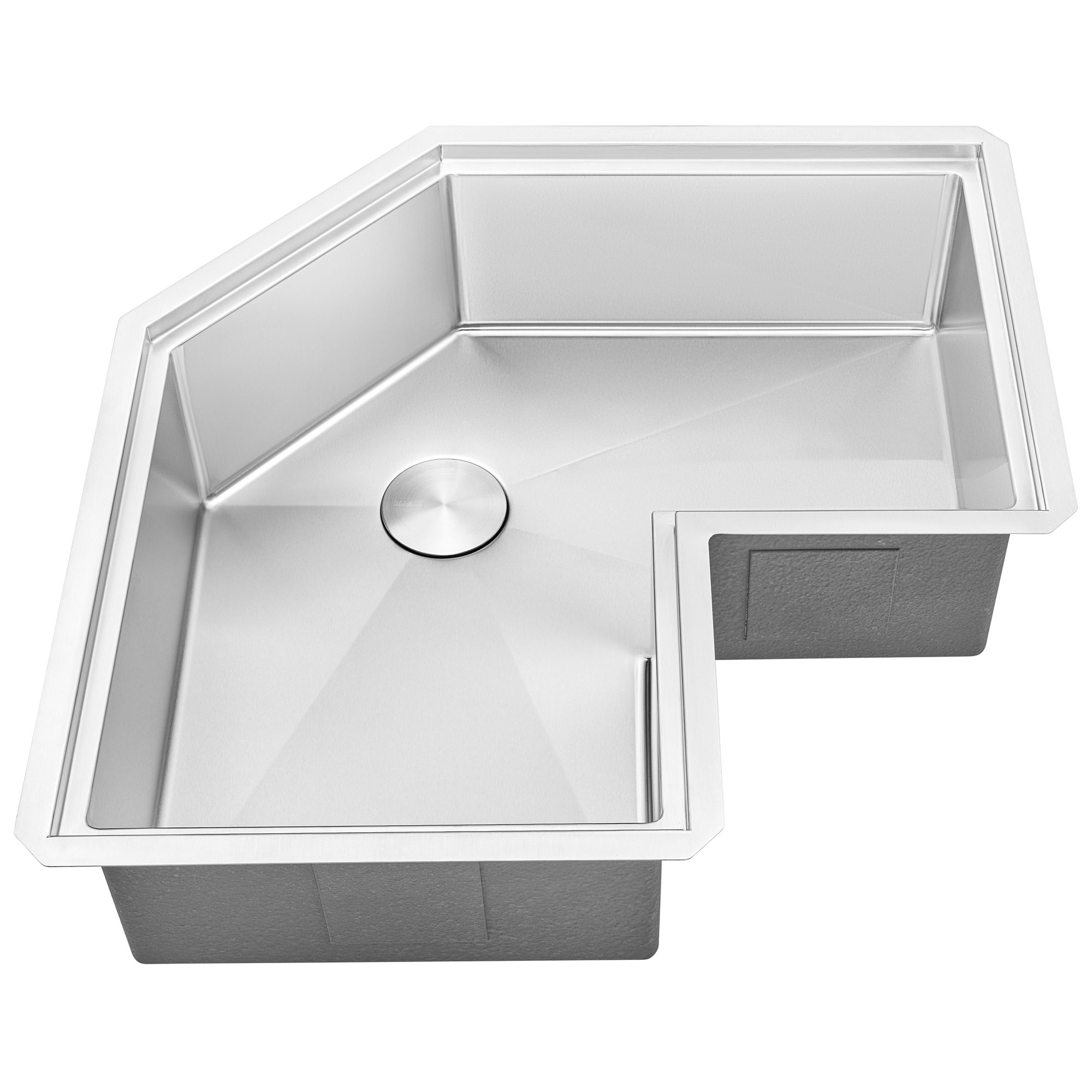 Ruvati Roma Pro 32" Corner Stainless Steel Workstation Kitchen Sink, RVH8410ST Product Image