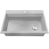 Alternative View of Ruvati Dual-Tier 33" Drop-in Topmount Stainless Steel Workstation Kitchen Sink, 16 Gauge, RVH8424