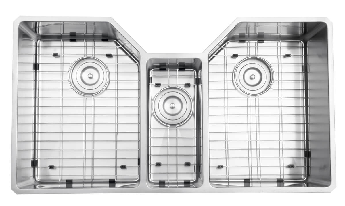 Alternative View of Ruvati Gravena 35" Undermount Stainless Steel Kitchen Sink, 40/20/40 Triple Bowl, 16 Gauge, RVH8500
