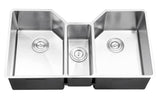 Alternative View of Ruvati Gravena 35" Undermount Stainless Steel Kitchen Sink, 40/20/40 Triple Bowl, 16 Gauge, RVH8500