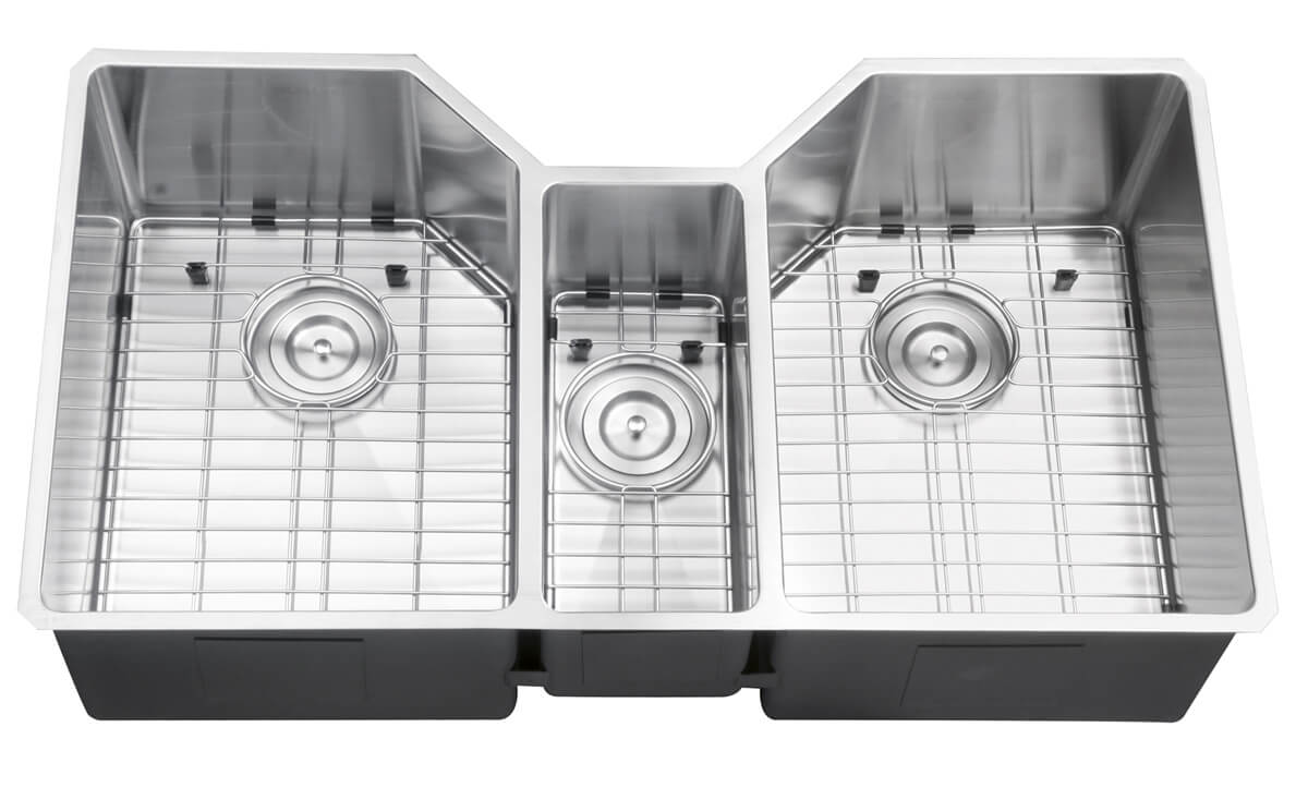Alternative View of Ruvati Gravena 35" Undermount Stainless Steel Kitchen Sink, 40/20/40 Triple Bowl, 16 Gauge, RVH8500