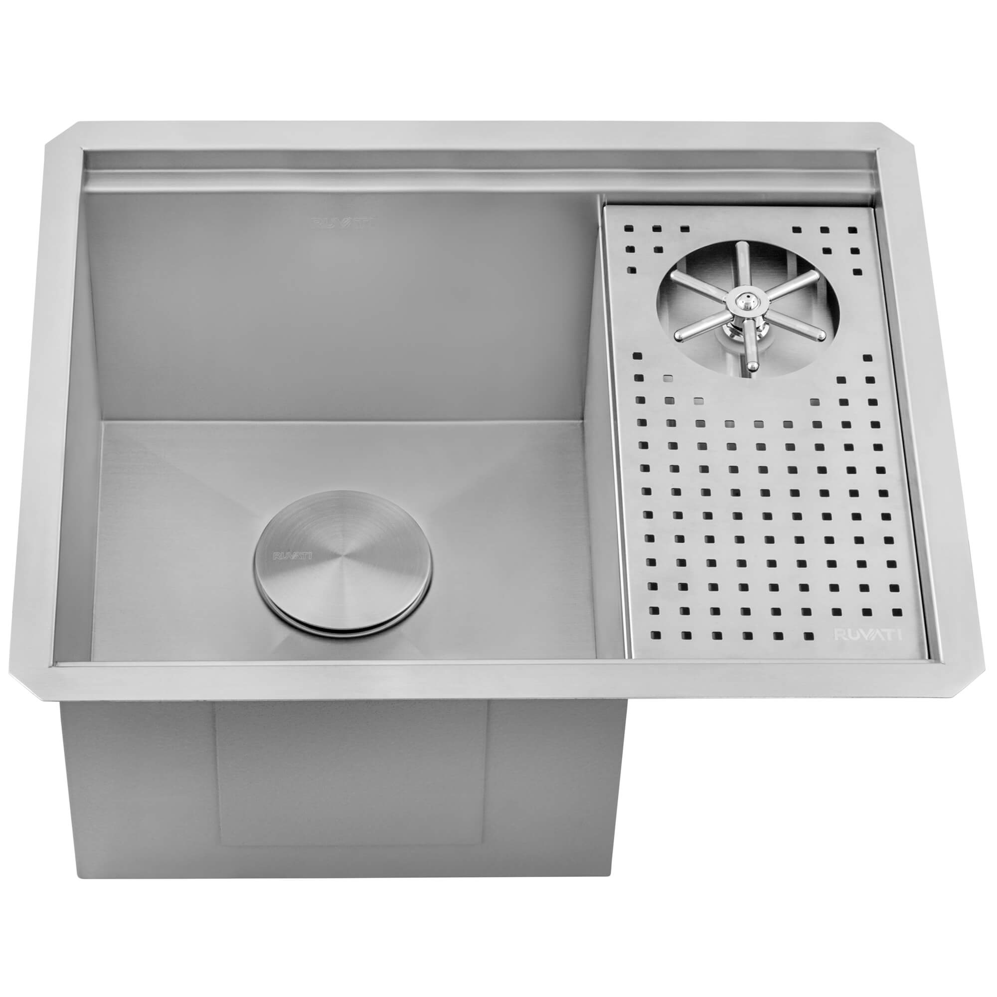 Alternative View of Ruvati Glass Rinser and Sink Combo 22 inch Workstation for Wet Bar Bottle Washer Undermount, RVH8542ST
