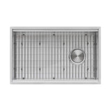 Alternative View of Ruvati Veniso 30" Slope Bottom Offset Drain Undermount Stainless Steel Workstation Kitchen Sink, 16 Gauge, RVH8582