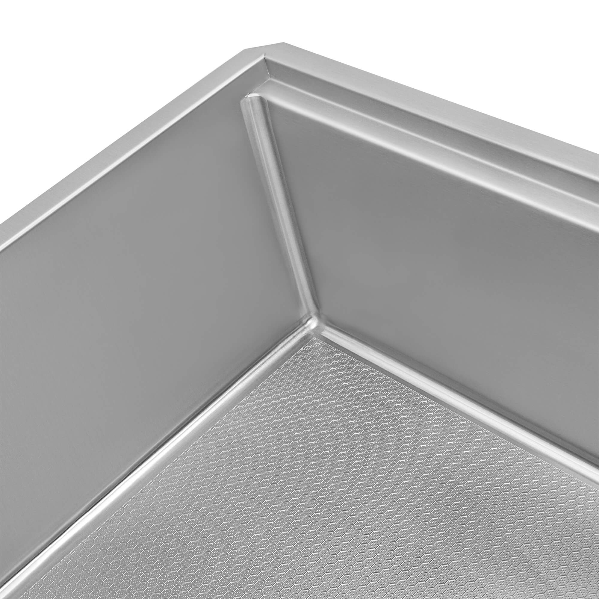 Alternative View of Ruvati Roma Hex Hex Bottom 30-inch Workstation Scratch Resistant Embossed Texture Kitchen Sink Stainless Steel, 16, RVH8630
