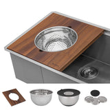 Ruvati Dual-Tier 69-inch Workstation Two-Tiered Ledge Kitchen Sink Undermount 16 Gauge Stainless Steel, 16, RVH8666