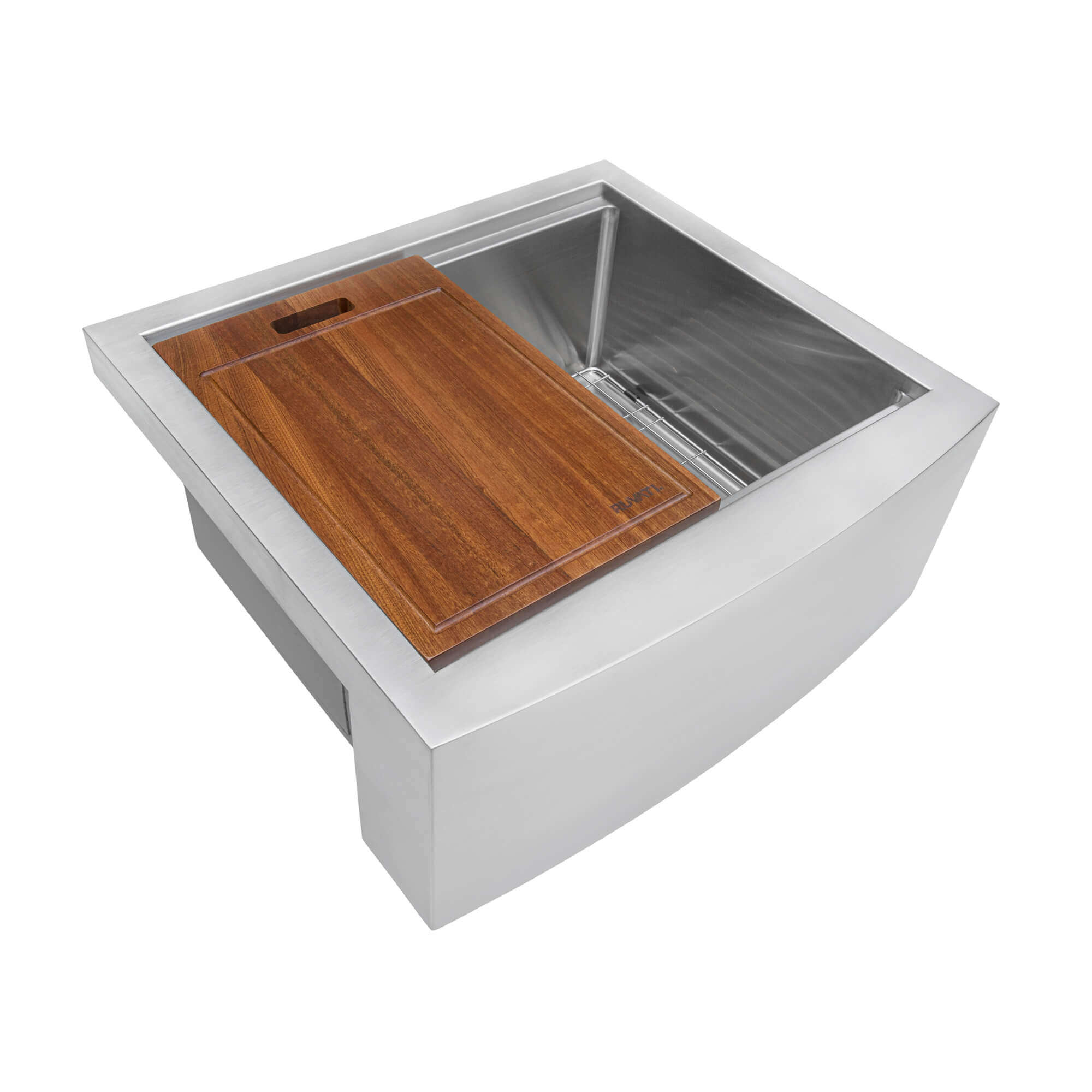 Alternative View of Ruvati Verona 24" Stainless Steel Workstation Apron-front Farmhouse Sink, 16 Gauge, RVH9020
