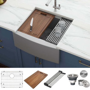 Alternate Image for Ruvati Verona 24" Stainless Steel Workstation Apron-front Farmhouse Sink, 16 Gauge, RVH9020