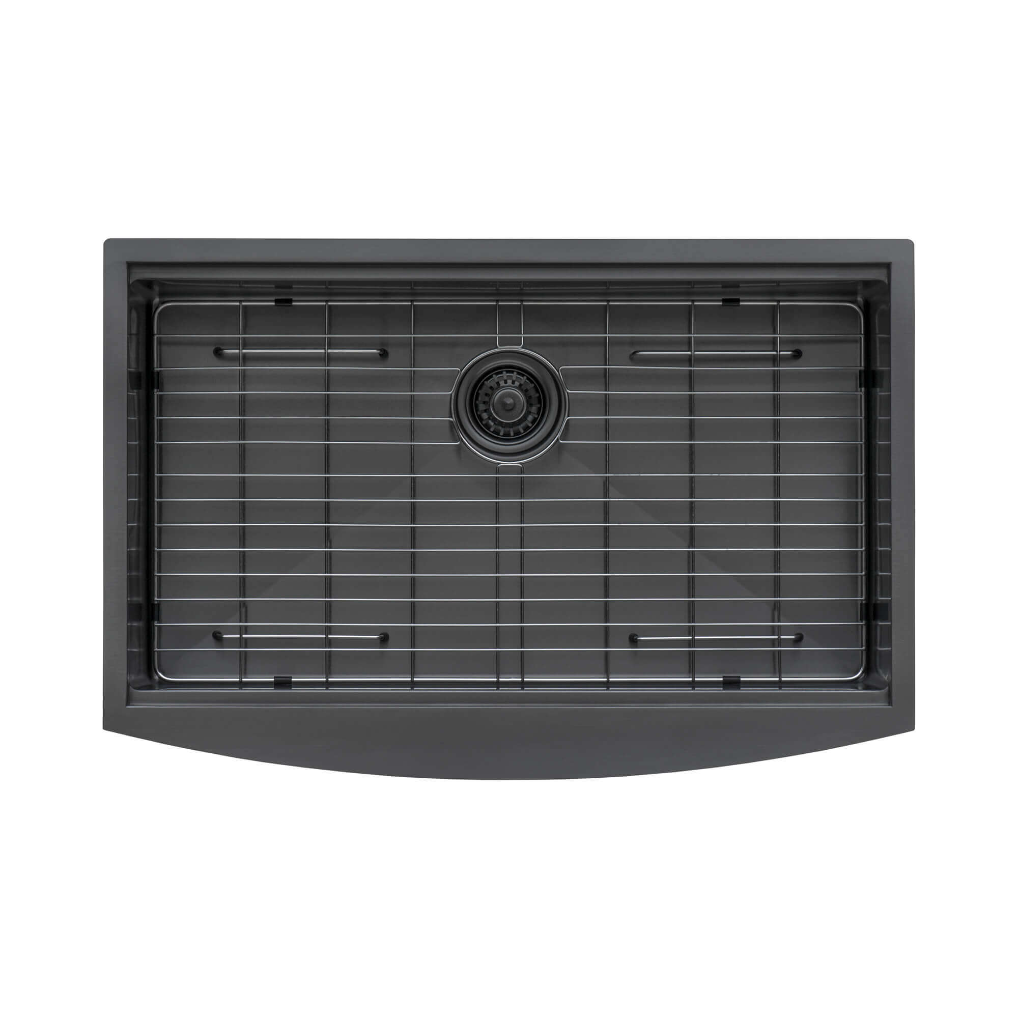 Alternative View of Ruvati Monaco 30" Stainless Steel Workstation Apron-front Farmhouse Sink, Gunmetal Matte Black, 16 Gauge, RVH9106BL