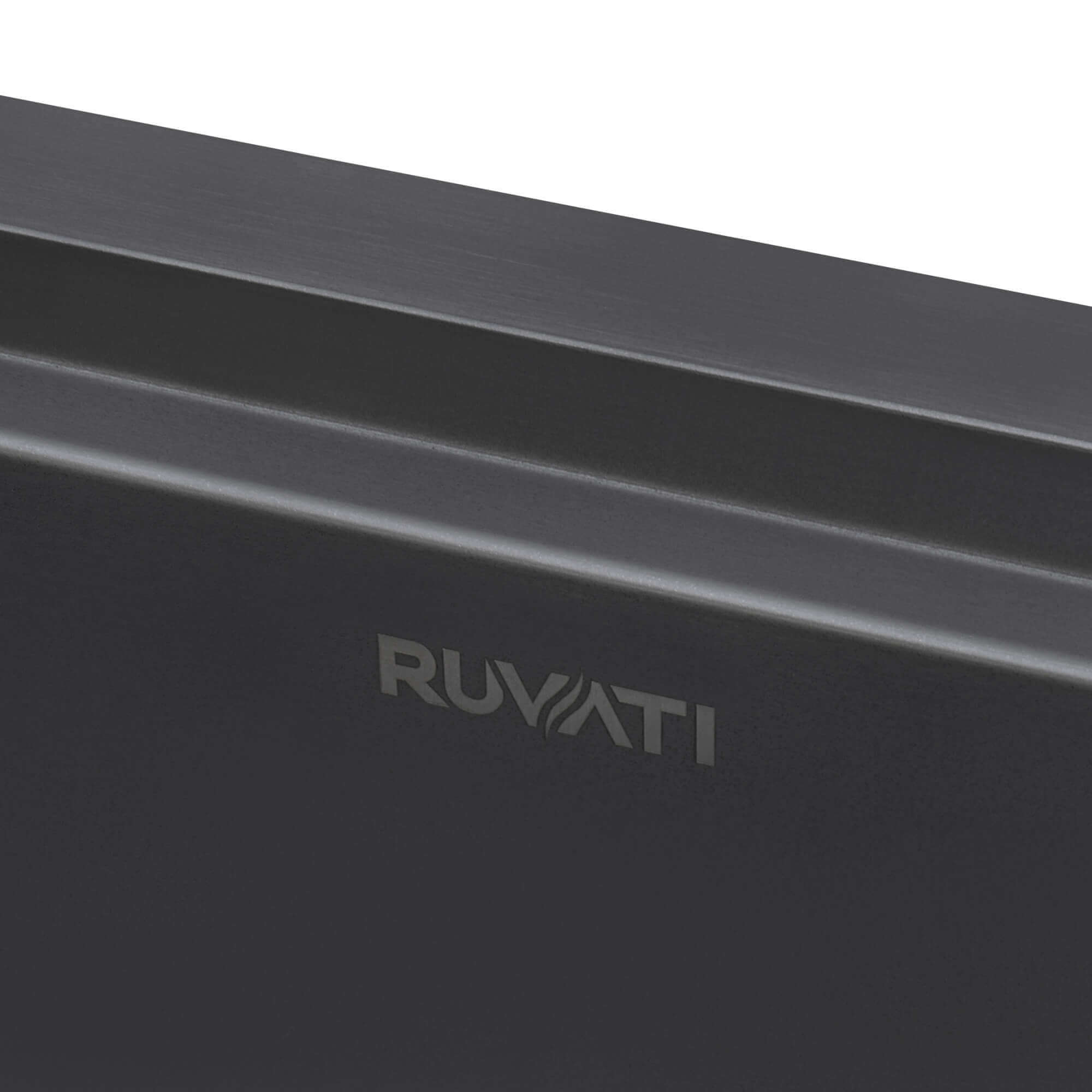 Alternative View of Ruvati Monaco 30" Stainless Steel Workstation Apron-front Farmhouse Sink, Gunmetal Matte Black, 16 Gauge, RVH9106BL
