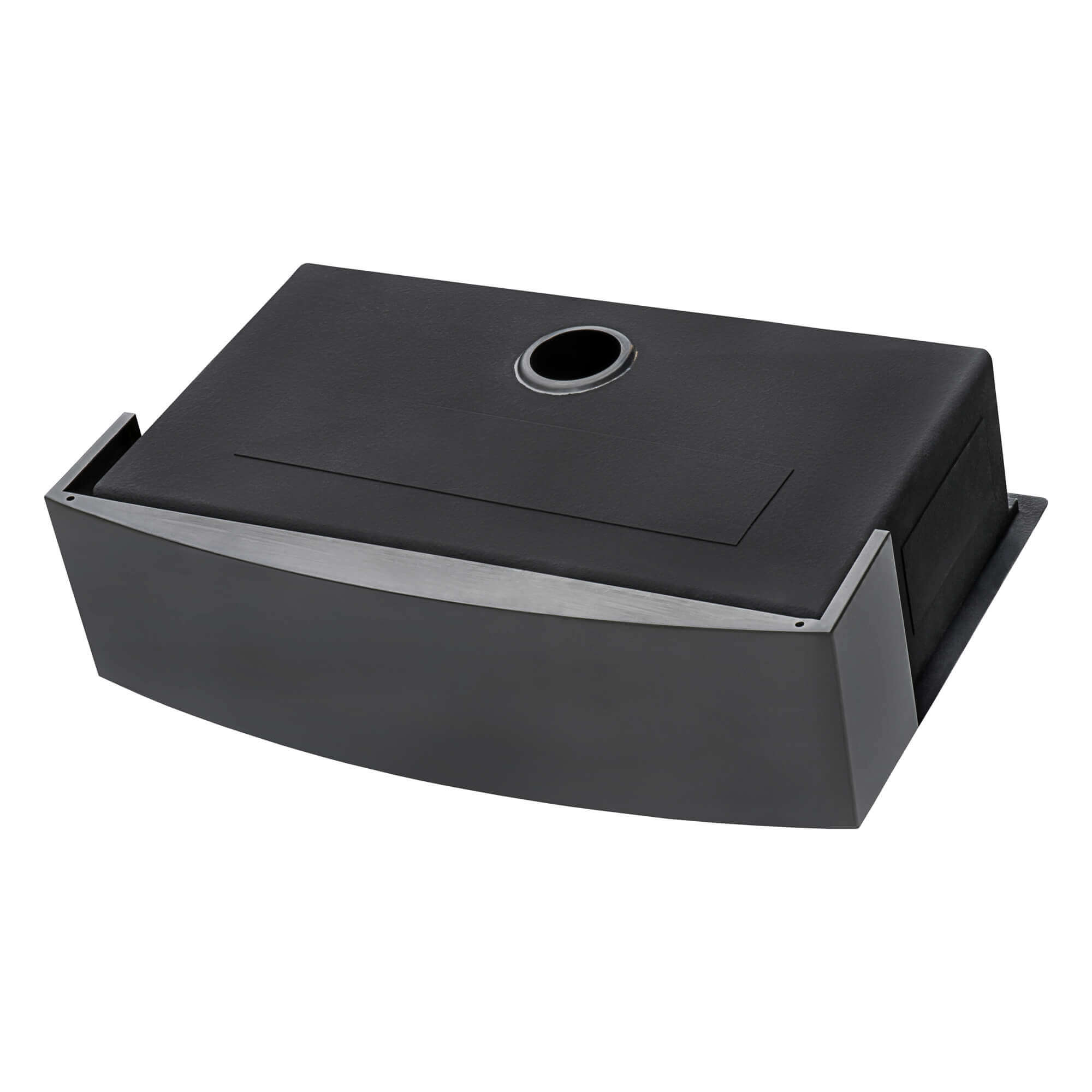 Alternative View of Ruvati Monaco 30" Stainless Steel Workstation Apron-front Farmhouse Sink, Gunmetal Matte Black, 16 Gauge, RVH9106BL