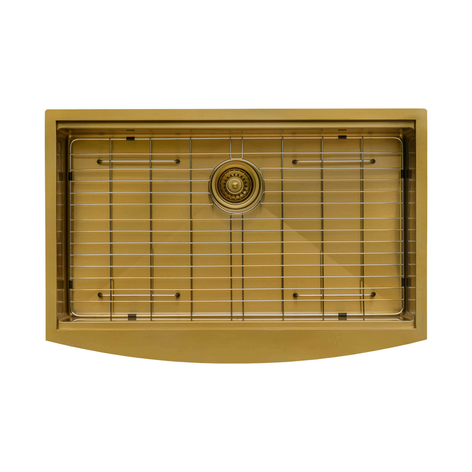 Alternative View of Ruvati Monaco 30" Stainless Steel Workstation Apron-front Farmhouse Sink, Matte Gold Brass Tone, 16 Gauge, RVH9106GG