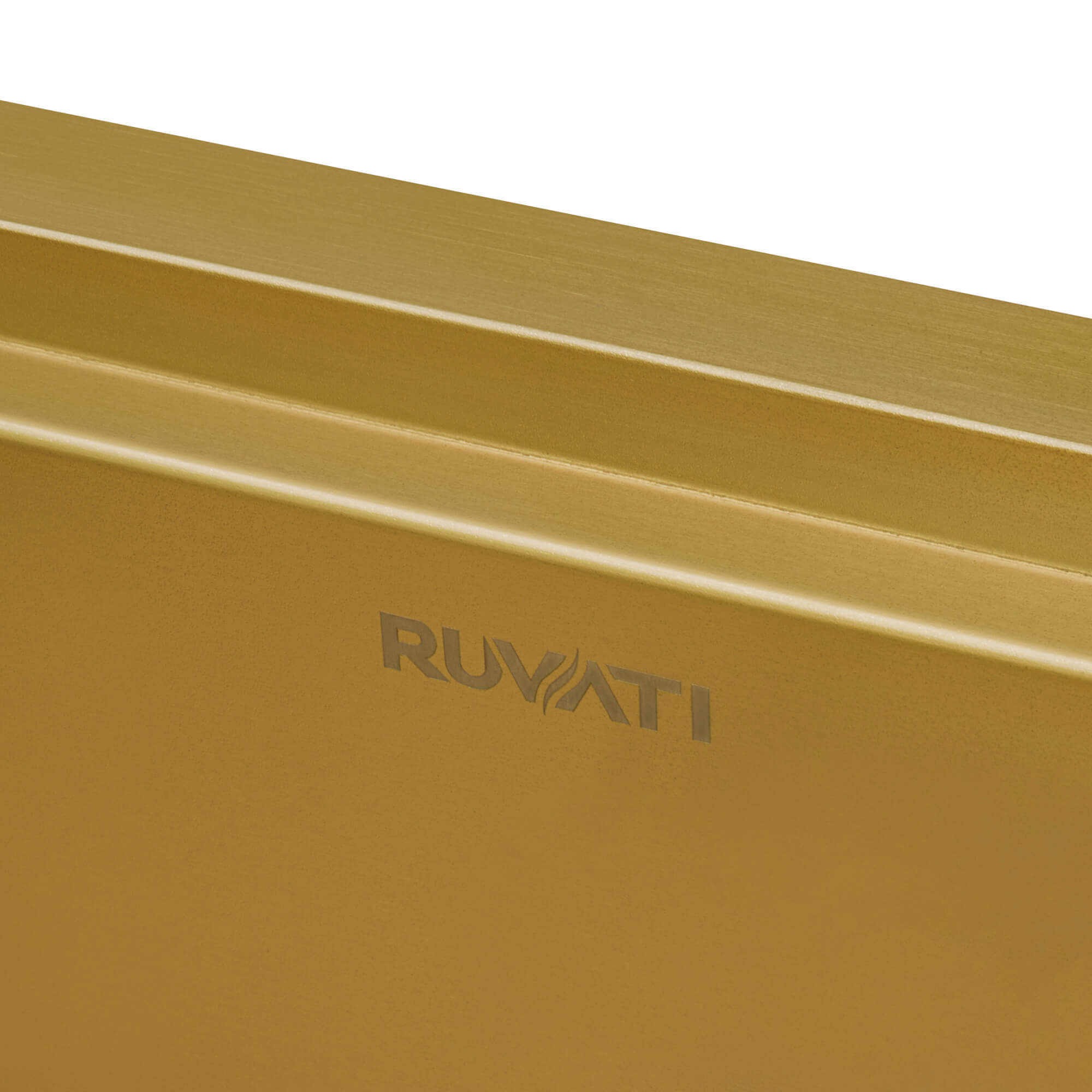 Alternative View of Ruvati Monaco 30" Stainless Steel Workstation Apron-front Farmhouse Sink, Matte Gold Brass Tone, 16 Gauge, RVH9106GG