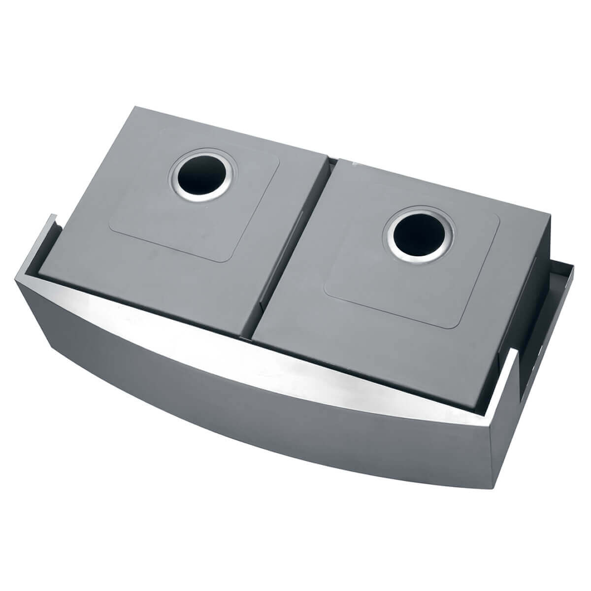 Alternative View of Ruvati Verona 33" Stainless Steel Workstation Apron-front Farmhouse Sink, 60/40 Low Divide Double Bowl, 16 Gauge, RVH9201