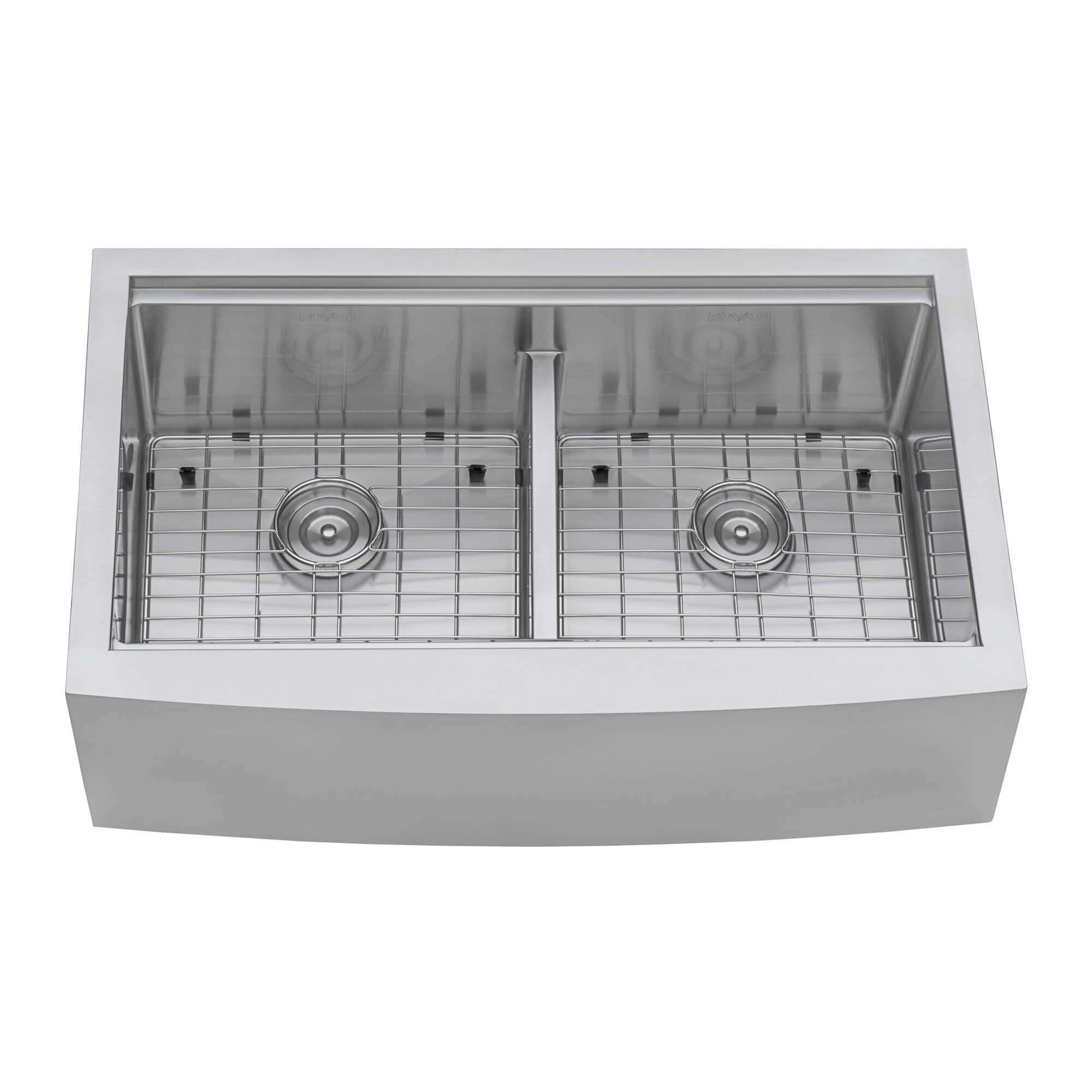 Alternative View of Ruvati Verona 36" Stainless Steel Workstation Apron-front Farmhouse Sink, 50/50 Low Divide Double Bowl, 16 Gauge, RVH9301