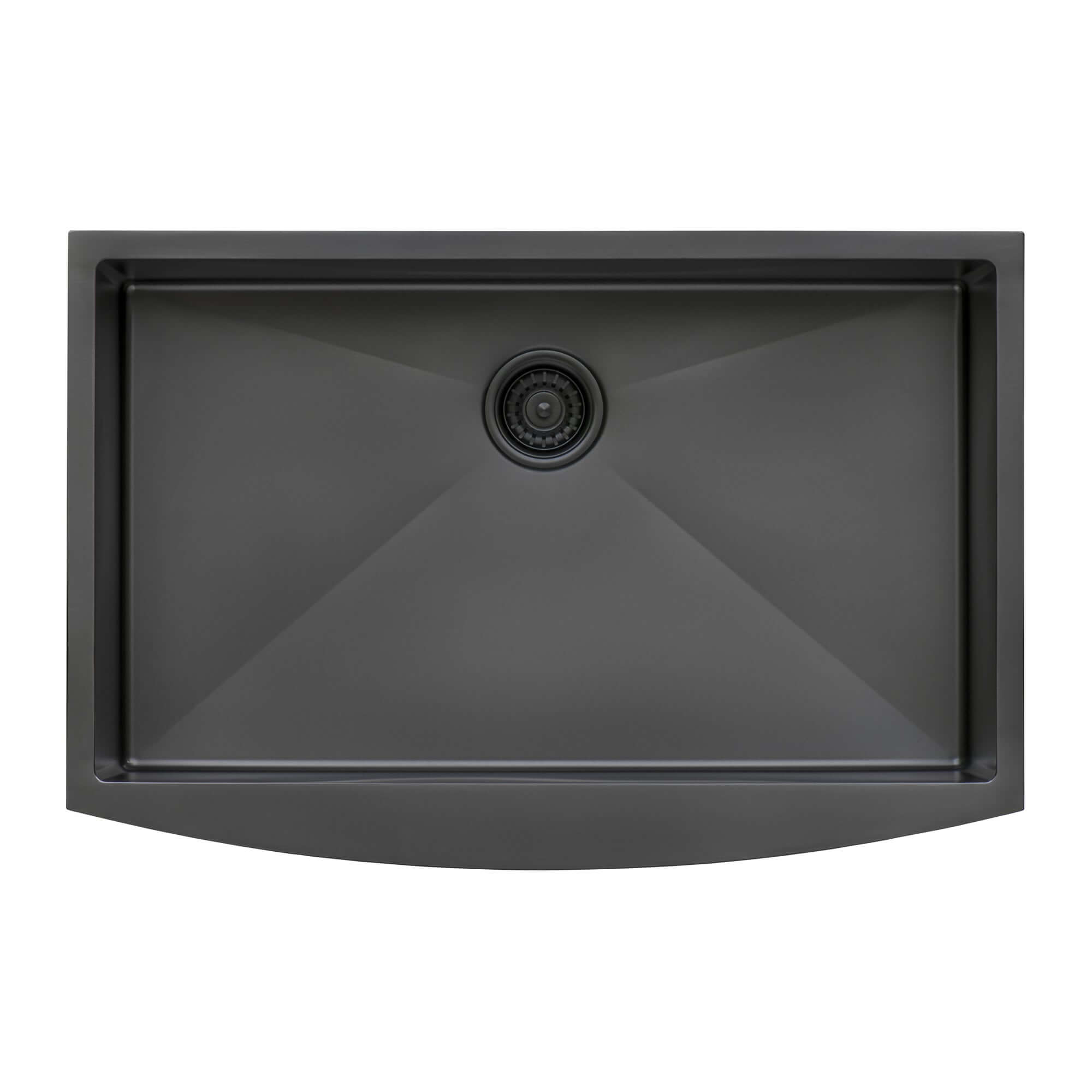 Alternative View of Ruvati Terraza 33" Stainless Steel Apron-front Farmhouse Sink, Gunmetal Matte Black, 16 Gauge, RVH9733BL