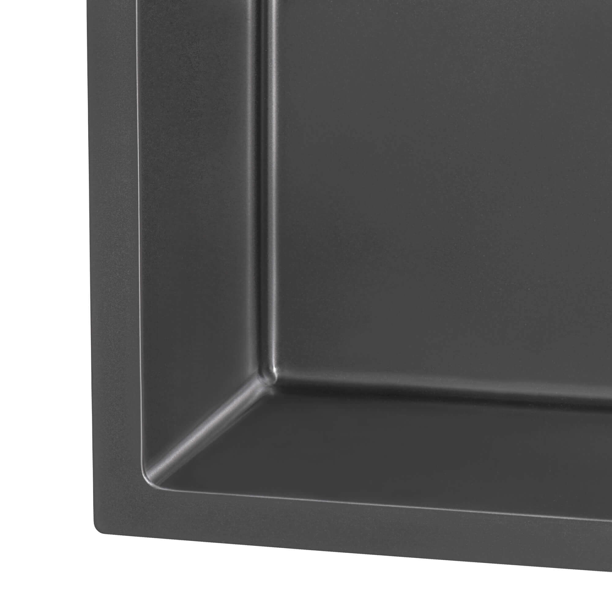 Alternative View of Ruvati Terraza 33" Stainless Steel Apron-front Farmhouse Sink, 60/40 Double Bowl, Gunmetal Matte Black, 16 Gauge, RVH9742BL