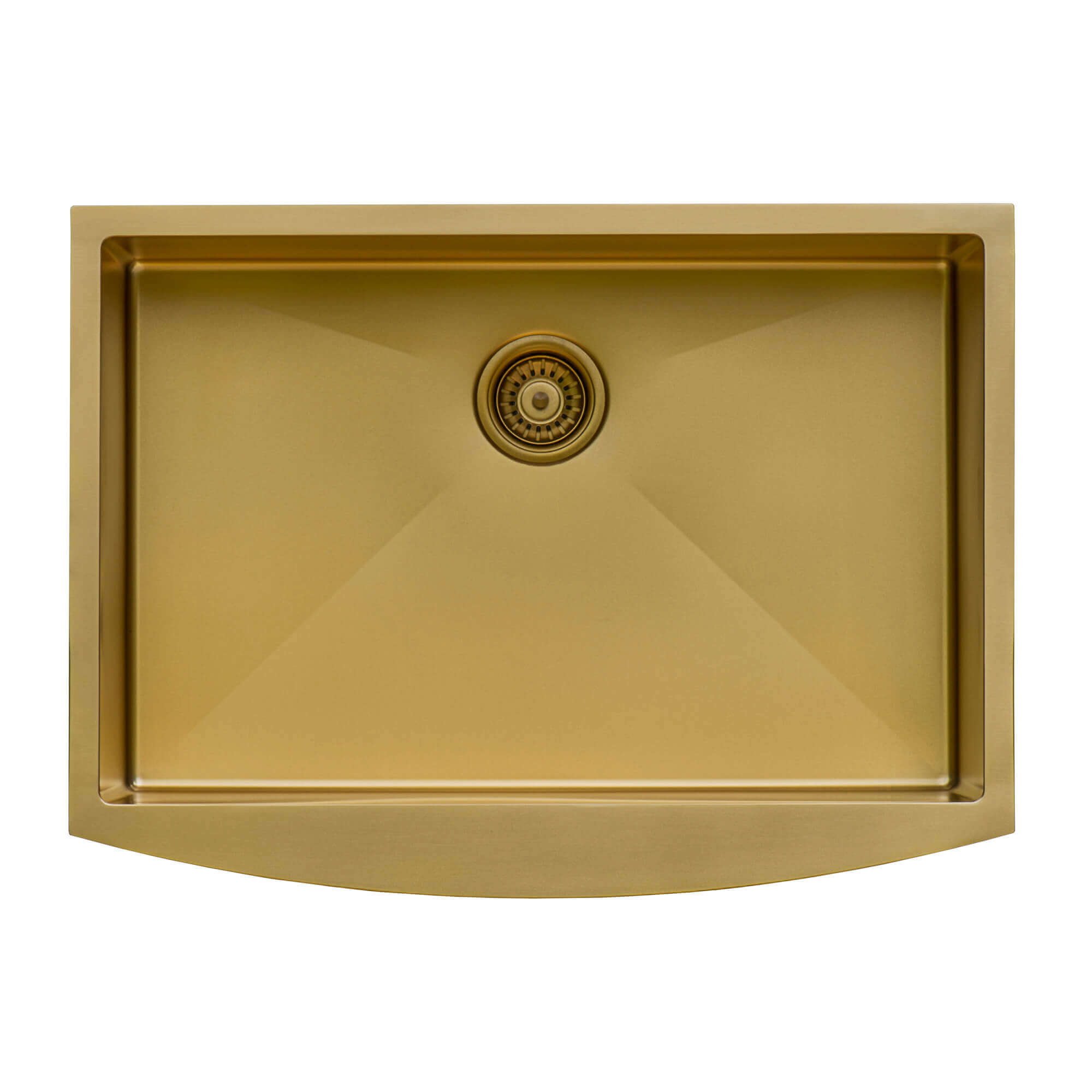 Alternative View of Ruvati Terraza 36" Stainless Steel Apron-front Farmhouse Sink, Brass Tone Matte Gold, 16 Gauge, RVH9880GG