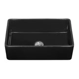 Alternative View of Ruvati Fiamma 30" Reversible Fireclay Apron-front Farmhouse Sink, Glossy Black, RVL2100BK