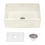 Alternative View of Ruvati Fiamma 30" Reversible Fireclay Apron-front Farmhouse Sink, Biscuit, RVL2100BS