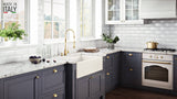 Alternative View of Ruvati Fiamma 30" Reversible Fireclay Apron-front Farmhouse Sink, Biscuit, RVL2100BS