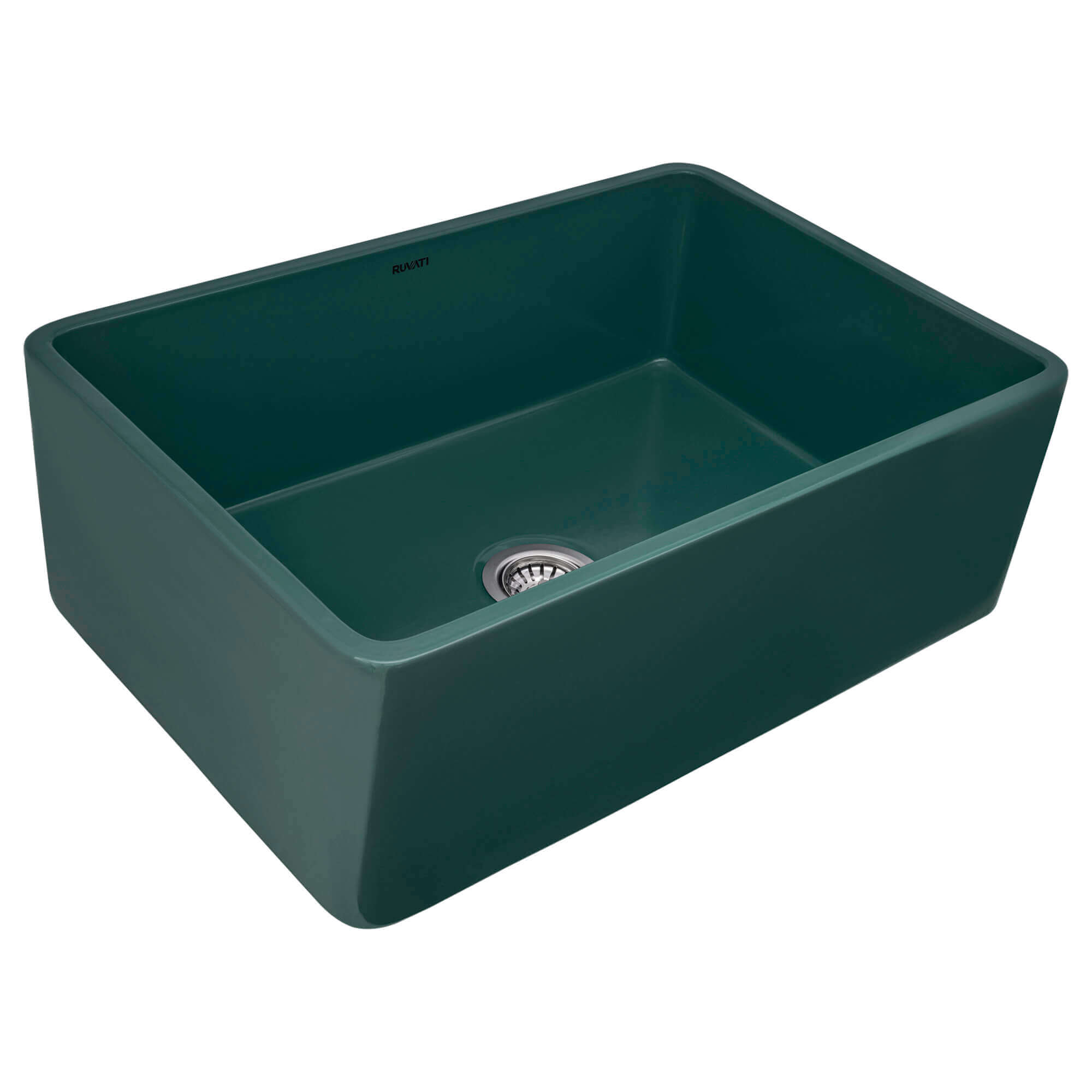 Alternative View of Ruvati Fiamma 30 x 20 inch Fireclay Reversible Farmhouse Apron-Front Kitchen Sink Single Bowl, Emerald Green, RVL2100EG
