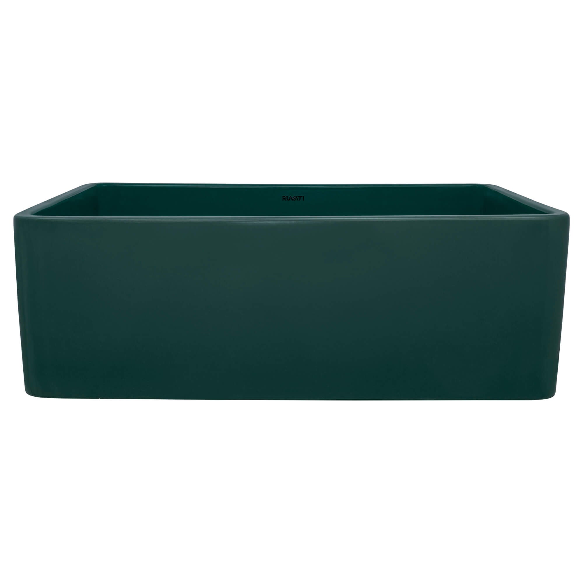 Alternative View of Ruvati Fiamma 30 x 20 inch Fireclay Reversible Farmhouse Apron-Front Kitchen Sink Single Bowl, Emerald Green, RVL2100EG