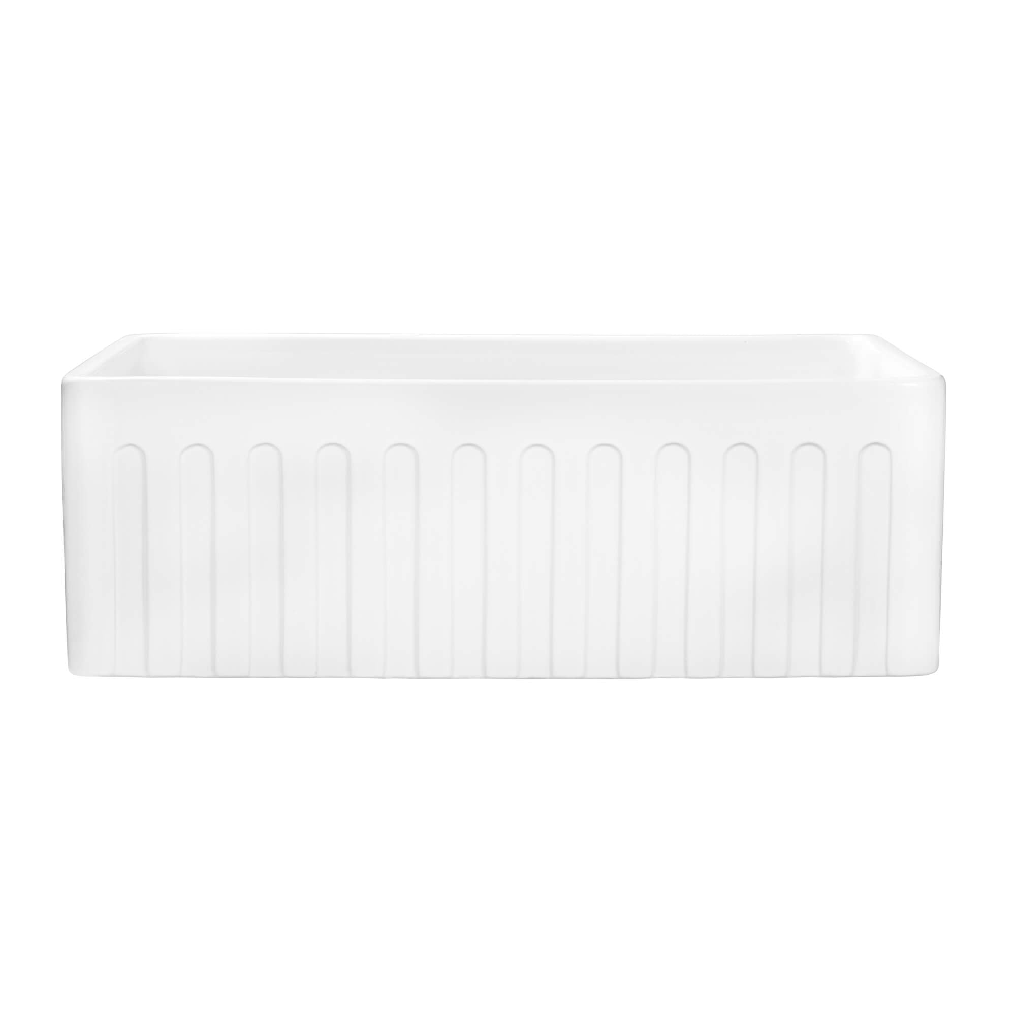 Alternative View of Ruvati Fiamma 30" Reversible Fireclay Apron-front Farmhouse Sink, White, RVL2100WH