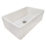 Alternative View of Ruvati Fiamma 33" Reversible Fireclay Apron-front Farmhouse Sink, Crackled White, RVL2300CR