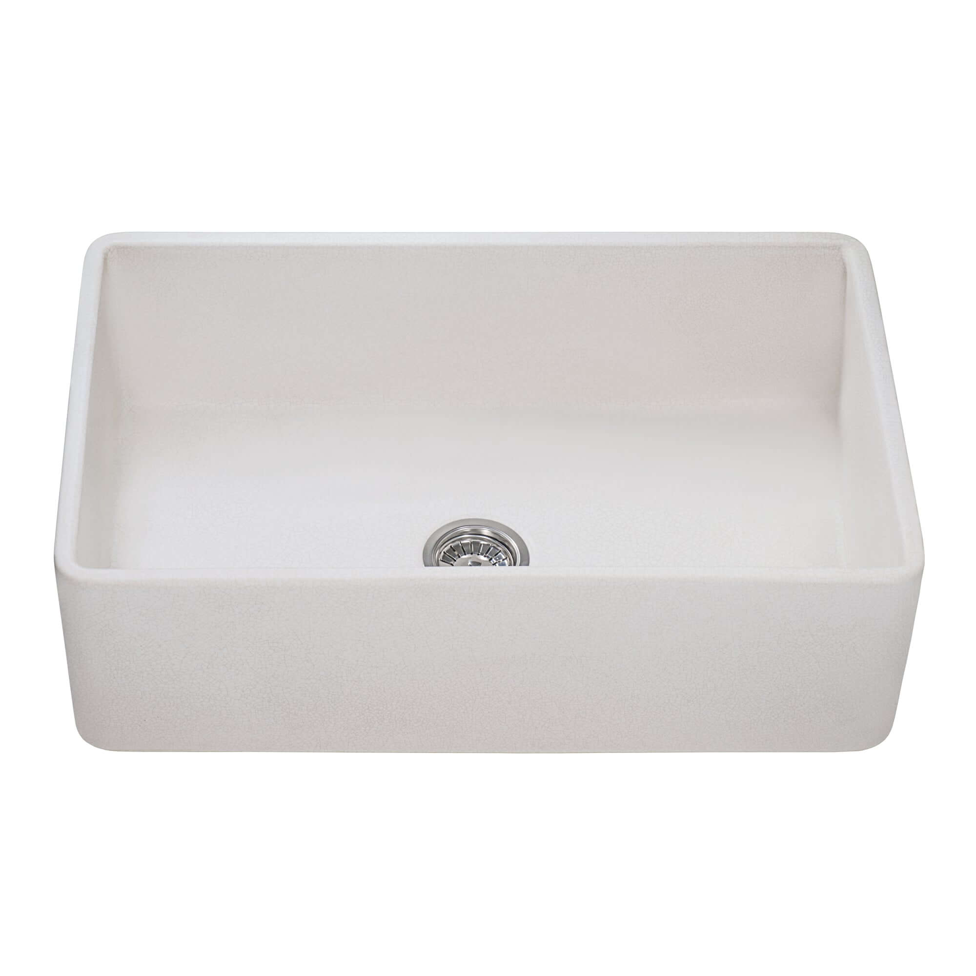 Alternative View of Ruvati Fiamma 33" Reversible Fireclay Apron-front Farmhouse Sink, Crackled White, RVL2300CR