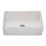 Alternative View of Ruvati Fiamma 33" Reversible Fireclay Apron-front Farmhouse Sink, Crackled White, RVL2300CR