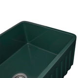 Alternative View of Ruvati Fiamma 33 x 20 inch Fireclay Reversible Farmhouse Apron-Front Kitchen Sink Single Bowl, Emerald Green, RVL2300EG