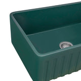 Alternative View of Ruvati Fiamma 33 x 20 inch Fireclay Reversible Farmhouse Apron-Front Kitchen Sink Single Bowl, Emerald Green, RVL2300EG